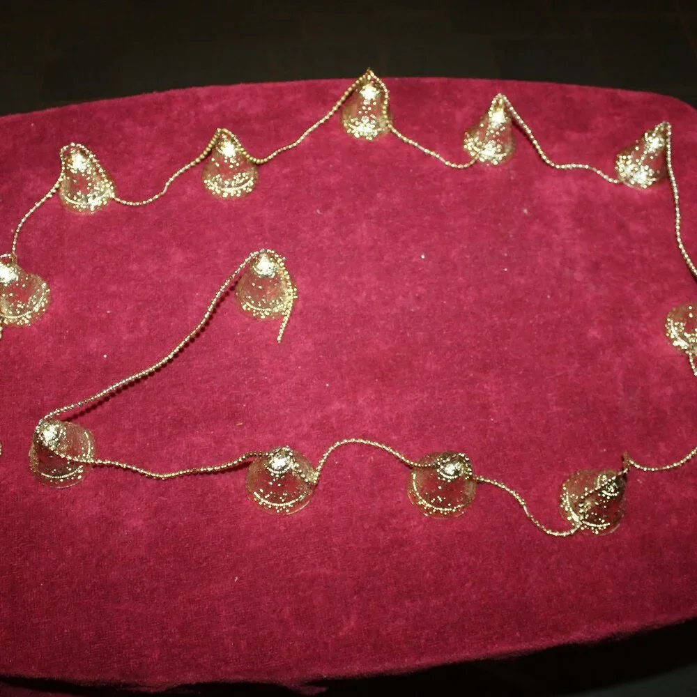 Vintage Gold Toned Christmas Bell Garland
